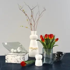 Decorative with tulips branches
